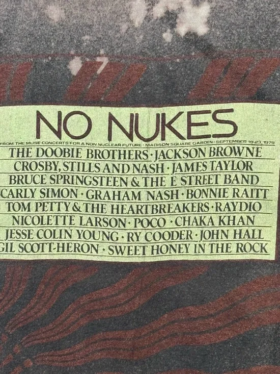 Vintage 1979 The Doobie Brothers No Nukes Tom Petty Men’s S Custom T-Shirt RARE - Picture 2 of 4